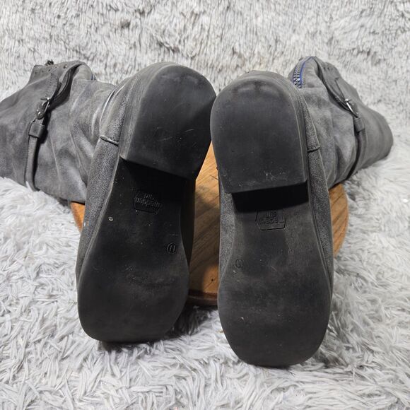 Madden Girl Chasity Women Size 11 Retro Chic Knee High Buckle Strap Heeled Boots - Picture 5 of 10